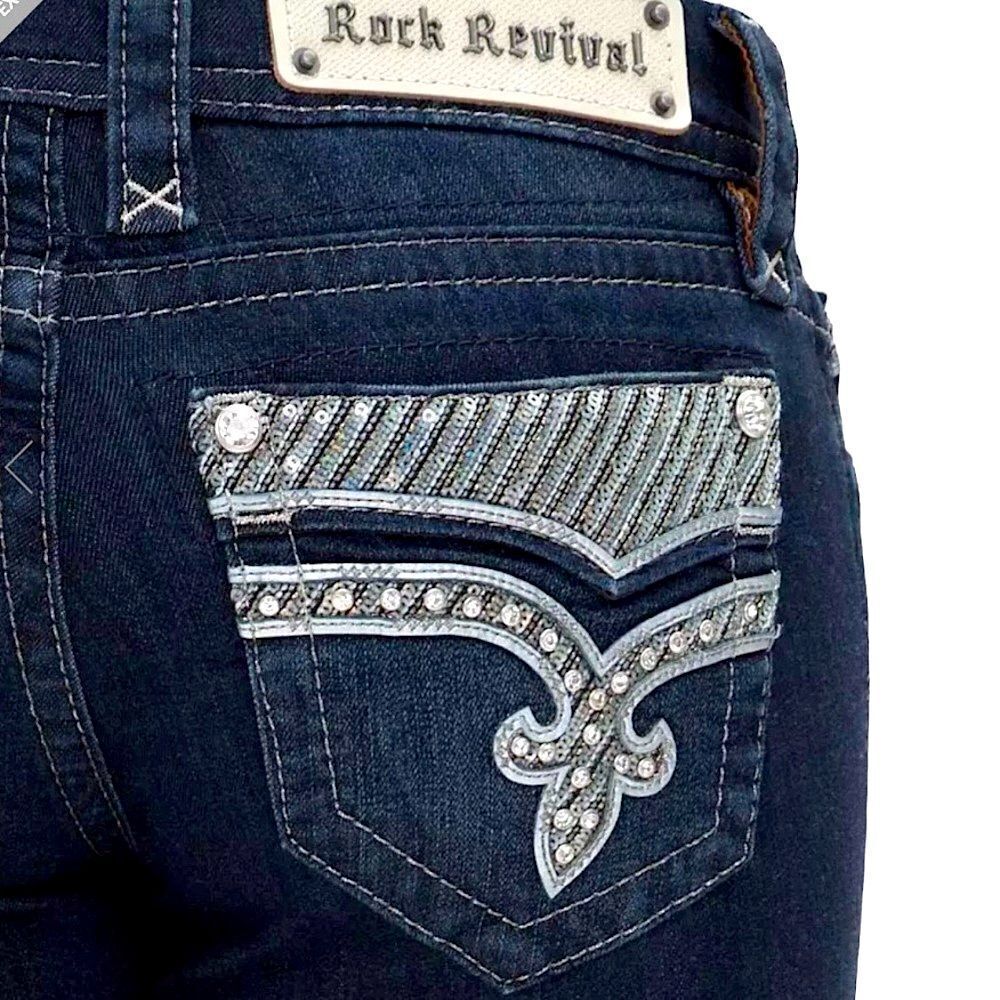 Rock Revival Klarry Rhinestone Bootcut Jeans Women’s Size 26